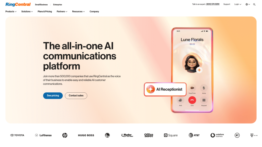 ringcentral landing page